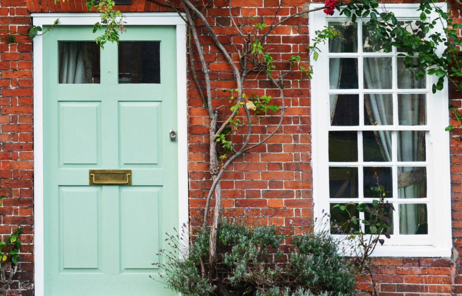 green cottage door
